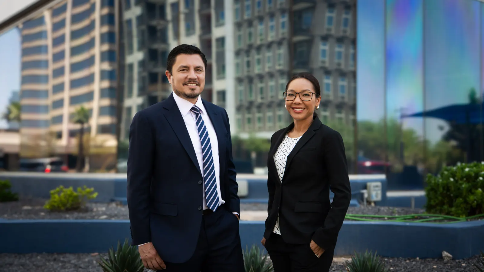 Garcia & Garcia attorneys outside their office building